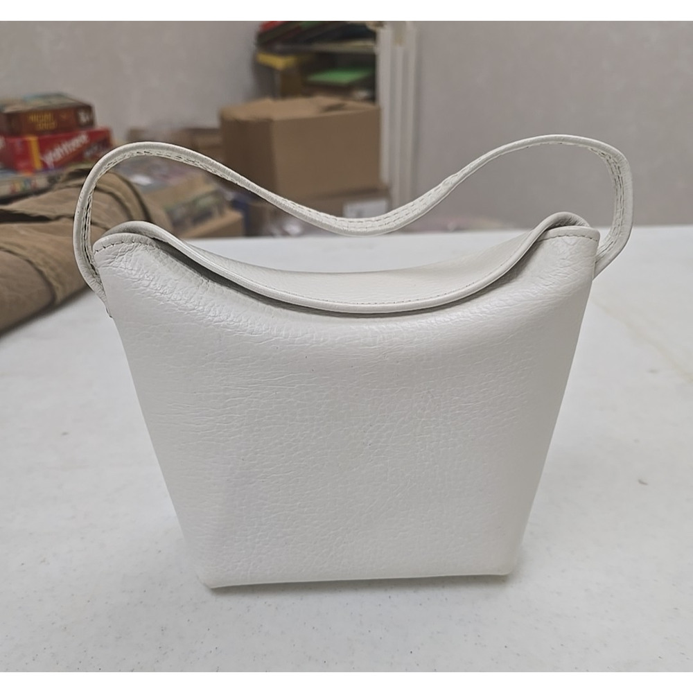 Vintage‎ White Leather Pebbled Children's Hammock Hobo Shoulder Hand Bag Purse